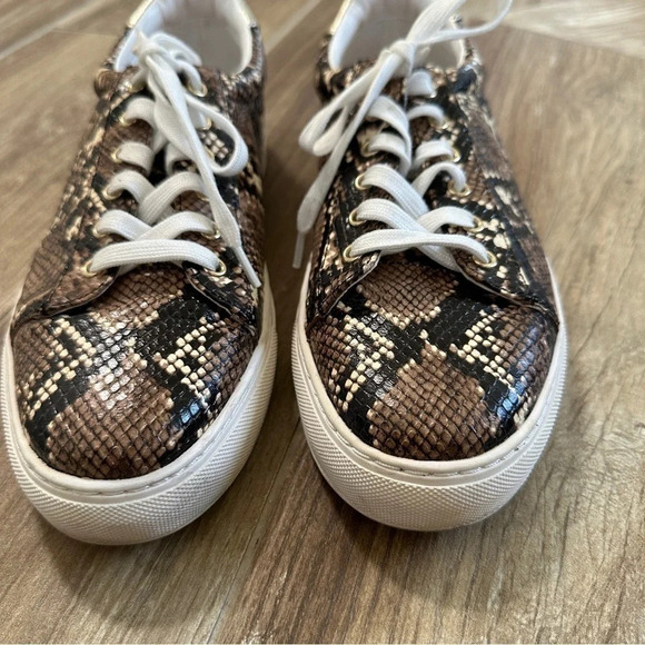 1901 Snake Print Leather Sneakers in Size 10 - Picture 3 of 11